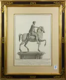 Equestrian Statue of Marcus Aurelius by Francesco Piranesi, engraving, sold Jan 2023