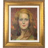 Portrait of a Woman by Christian von Schneidau, oil on canvas, sold Jan 2023