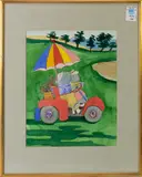 Golfers by Susan Verble Gantner, watercolor on paper, sold Jan 2023