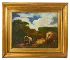 out west by Eugene Higgins, oil on canvas, sold Jan 2026