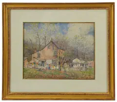 home scene by Nicola D'Ascenzo, watercolor, sold Jan 2026