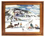 Ice Fishing by James F. Clymer, watercolor, sold Jan 2026