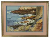coastal scene by Hayley Lever, watercolor, sold Jan 2026