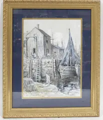Motif One by Leslie Cope, watercolor/gouache, sold Jan 2026