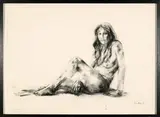 Self Portrait by Leanie Mentz, charcoal on paper, sold Dec 2024