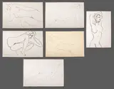 Six Nude Woman Studies by Norman Carton, Ink on Paper, sold Sep 2024
