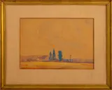 Pastoral Landscape by Gregory Savoilt, Watercolor on Paper, sold Sep 2024