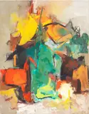 Abstract Expressionist Composition by Ric del Rossi, Oil on Canvas, sold Sep 2024