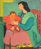 Impressionistic Mother and Child by Lenore Rosenthal, Oil on Canvas, sold Sep 2024