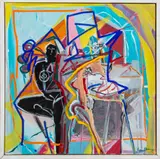 Abstract Composition by Eva Bouzard-Hui, 1995, Acrylic on Canvas, sold Sep 2024