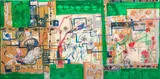 Abstract Composition by Eva Bouzard-Hui, Mixed Media Collage on Canvas, sold Sep 2024