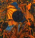 Palms and Toucans by Hunt Slonem, 1989, Oil on Canvas, sold Oct 2024