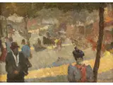 Paris, les Grands Boulevards by Louis Hayet, oil on panel, sold Sep 2025