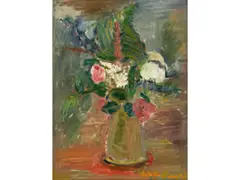 Blumenstillleben by Max Peiffer Watenphul, oil on board, sold Sep 2021