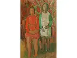 Zwei Kinder by Sigmund Landau, oil on canvas, sold Apr 2022