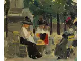 Gespräche im Park Monceau by Karpo Tchirakhoff, oil on canvas, sold Mar 2026