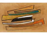 Abstrakte Komposition „dymo Sketch“ by Hans Richter, mixed media, sold Mar 2019