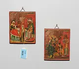 Russisch, 19.Jh by Lot: 2 kleine Heiligenikonen, tempera, offered Mar 2020