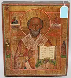 Russisch, 19.Jh by Hl. Nikolaus, tempera, sold Mar 2020
