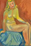 Sitzender, weiblicher Akt, um 1946 by Albert Pfister, oil on paper, sold Mar 2020