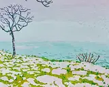 I de Risi Üerike im Winter", 2006 by Karl Landolt, oil on canvas, sold Mar 2020