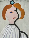 Jeanne, die Tochter einer Freundin", 1950 by Werner Frei, oil on board, offered Mar 2020