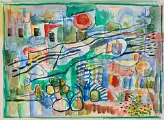 Landschaft by Serge Brignoni, watercolor, sold Mar 2020