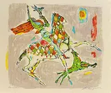 Berittener Falkner by Alois Carigiet, 1962, color lithograph, sold Mar 2020