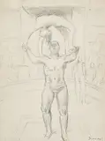 Akrobatenpaar by Wilhelm Gimmi, 1942, pencil, sold Mar 2020