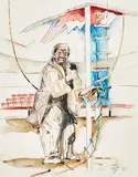 Simon by Rolf Knie, 1985, watercolor, sold Mar 2020
