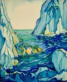 Meeresküste by Clara Porges, watercolor, sold Mar 2020