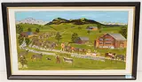 Alpabzug, 1975 by Jakob Tischhauser, oil on board, sold Mar 2020