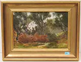 Waldstudie by Arthur Calame, oil on board, sold Mar 2020