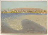 Zürich, von der Enge aus gesehen, 1945 by Werner Frei, oil on board, offered Mar 2020
