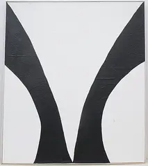 Die schwarzen Fühler", 1973 by Werner Frei, acrylic, offered Mar 2020