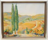San Gimignano", um 1922 by Theo Glinz, oil on canvas, sold Mar 2020