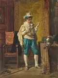 Un dilemme cornélien by Adolphe Grison, oil on panel, sold Mar 2020