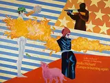 Hommage à Richard Lindner", um 1980 by Jakob Sollberger, oil, offered Mar 2020
