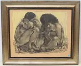 Die Familie by Hans Erni, 1953, color lithograph, offered Mar 2020