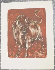 Stier by Hans Erni, 1959, color lithograph, offered Mar 2020