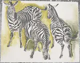 Drei Zebras by Hans Erni, color lithograph, sold Mar 2020