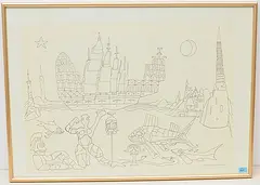 Piratenwelt by Max von Moos, 1963, ink, sold Mar 2020