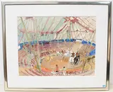 Circus by Henri Schmid, 1976, mixed media, sold Mar 2020