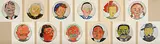 Zwölf runde Portraits by Ernst Morgenthaler, 1935, mixed media, sold Mar 2020