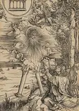 Johannes, das Buch verschlingend by Albrecht Dürer, woodcut, sold Dec 2019