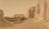 Ansicht von Posilippo by Thomas Ender, watercolor, sold Dec 2019