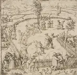Tanz beim Dorffest by Daniel Hopfer, etching, sold Dec 2019