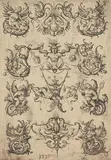 12 Grotesken-Ornamente mit Putten, Tritone ua by Daniel Hopfer, etching, sold Dec 2019