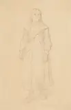 Bauernmädchen in Tegernseer-Tracht by Carl Spitzweg, pencil, sold Dec 2019
