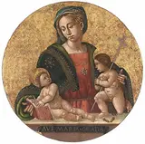Umkreis Halbfigur der Madonna mit dem Johannesknaben und dem Christuskind by Lorenzo Fasolo, oil, sold Dec 2019
